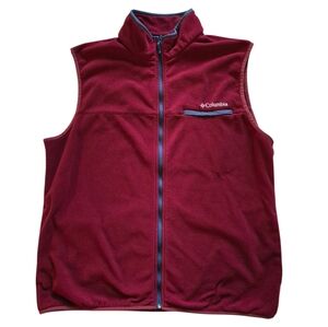 Columbia Mens Red Fleece Vest